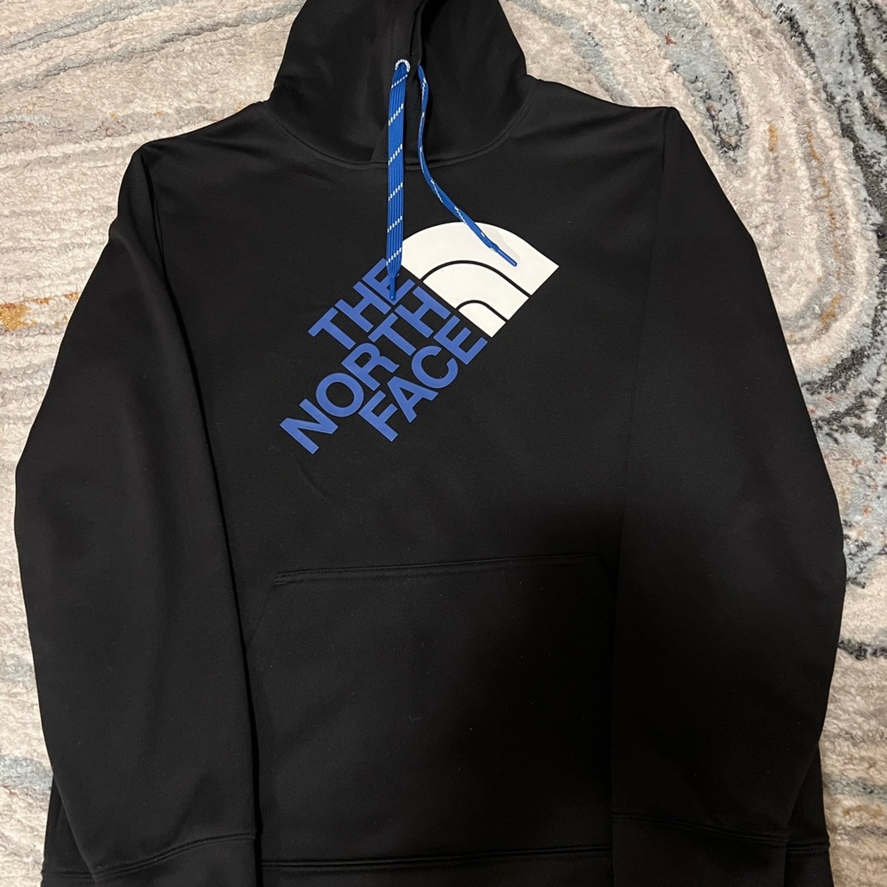 The North Face Unisex Black Hoodie with Blue Accents
